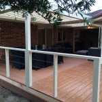 Timbertech entertaining deck with a vergola.